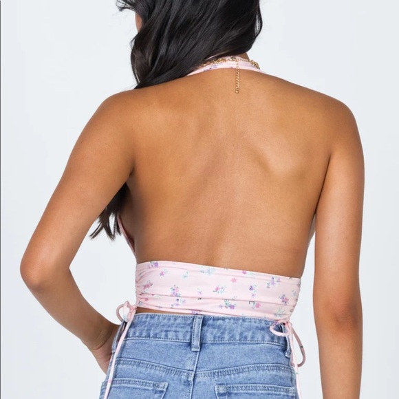 Nwot Princess Polly  Penelope Pink Floral Halter Top - Picture 6 of 10